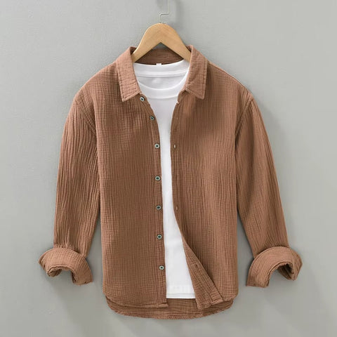 MelForx Washed Finish Button-Down Shirt, Long Sleeve