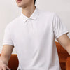 MelForx Knit Men’s Button Tee - Cotton Blend Short Sleeve