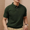 MelForx Knit Men’s Button Tee - Cotton Blend Short Sleeve