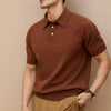 MelForx Knit Men’s Button Tee - Cotton Blend Short Sleeve