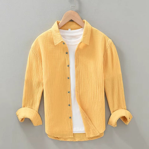 MelForx Washed Finish Button-Down Shirt, Long Sleeve